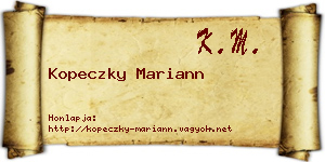 Kopeczky Mariann névjegykártya